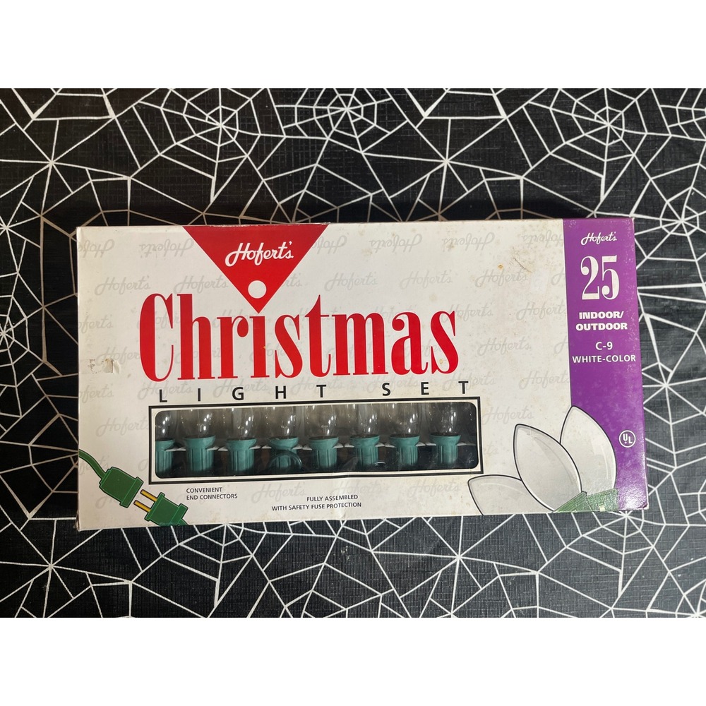 Hofert's 25 Christmas Light Set C-9 White Color Indoor Outdoor Vintage Style